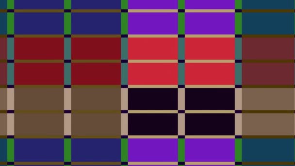 背景の左上から右下へのアンカーポイントを移動する2つの2次元カラーバーは さまざまな色の縞で構成されています — ストック動画