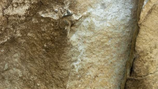 Detail Typické Zdi Starobylého Italského Venkovského Domu Říčních Kamenů Vytesaných — Stock video