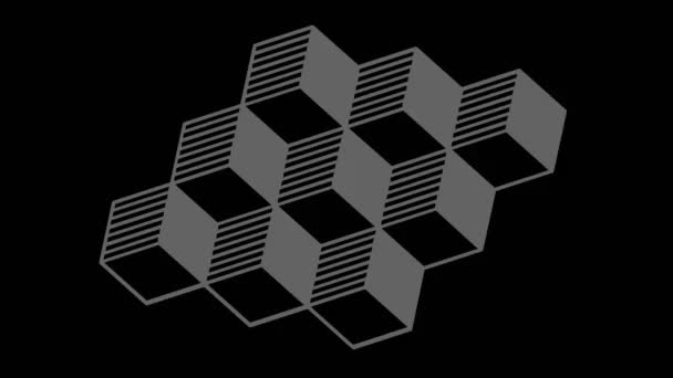 Graphic Drawing Black White Stroboscopic Hypnotic Effect While Rotates Clockwise — Stock Video