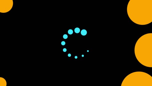 Conception graphique qui tourne au centre et augmente la taille, pour couvrir tout l'arrière-plan et disparaître, composé de différentes couleurs, au format vidéo 16 : 9 .