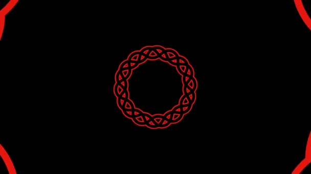 Conception graphique qui tourne au centre et augmente la taille, pour couvrir tout l'arrière-plan et disparaître, composé de différentes couleurs, au format vidéo 16 : 9 .