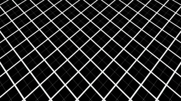 Graphic Pattern Black White Tilts Moves Composed Geometric Shapes Format — Stock Video