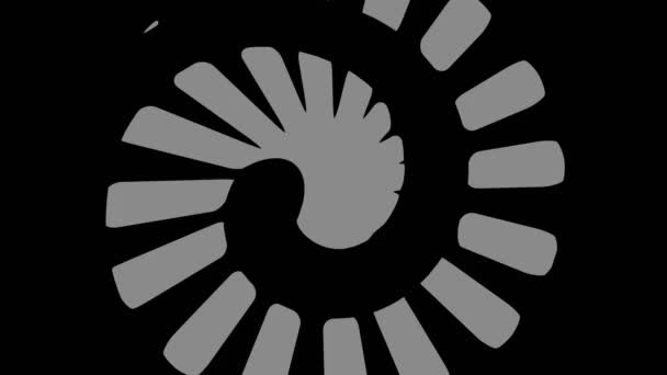 Grafikus Rajz Fekete Fehér Sztroboszkópos Hipnotikus Hatású Miközben Forog Óramutató — Stock videók