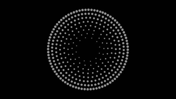 Graphic Drawing Black White Stroboscopic Hypnotic Effect While Rotates Clockwise — Stock Video