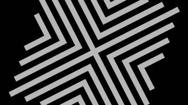 Grafická Kresba Černé Bílé Barvě Stroboskopickým Hypnotickým Efektem Otáčí Směru — Stock video