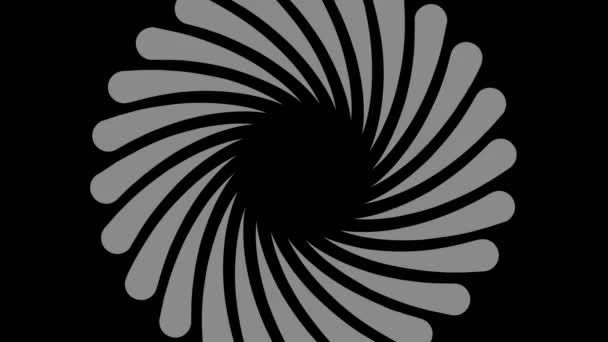 Rysunek Graficzny Czerni Bieli Efektem Stroboskopowym Hipnotycznym Podczas Gdy Obraca — Wideo stockowe