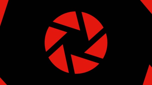 Conception graphique qui tourne au centre et augmente la taille, pour couvrir tout l'arrière-plan et disparaître, composé de différentes couleurs, au format vidéo 16 : 9 .