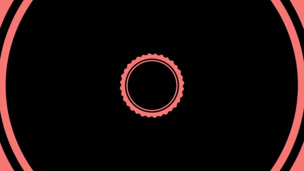 Conception graphique qui tourne au centre et augmente la taille, pour couvrir tout l'arrière-plan et disparaître, composé de différentes couleurs, au format vidéo 16 : 9 .