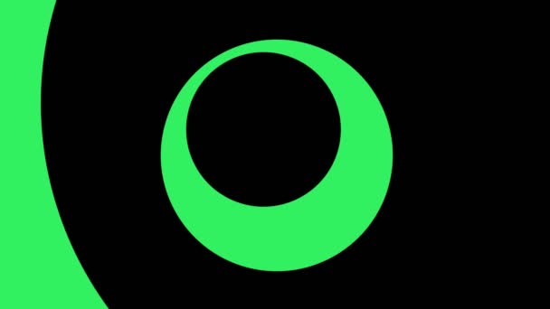 Conception graphique qui tourne au centre et augmente la taille, pour couvrir tout l'arrière-plan et disparaître, composé de différentes couleurs, au format vidéo 16 : 9 .