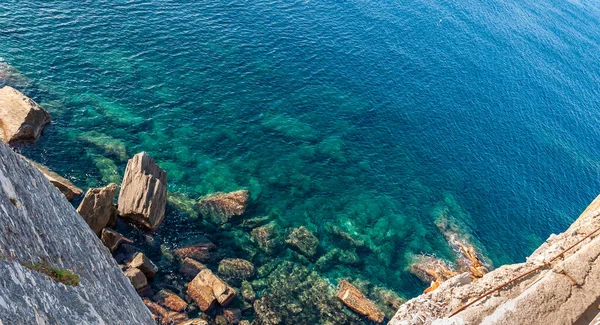 Cesta Lásky Cinque Terre Mezi Riomaggiore Manarola Itálie Pohled Moře — Stock fotografie