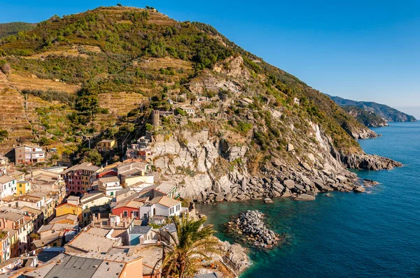 Wspaniałe Morze Pięciu Krain Vernazza Włoszech Wspaniała Nadmorska Rybacka Wioska — Zdjęcie stockowe