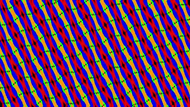 具有波动效果的图形2D视频模式 它向左旋转 由具有多色纹理的设计和形状组成 格式为16 — 图库视频影像