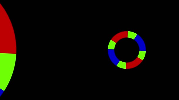 Design Grafico Che Ruota Sinistra Verso Centro Diminuendone Dimensioni Fino — Video Stock