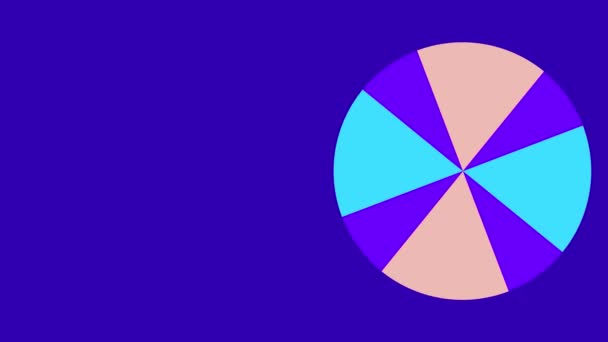 Graphic Design Right Side Changes Color Rotates Clockwise Composed Colorful — Stock Video