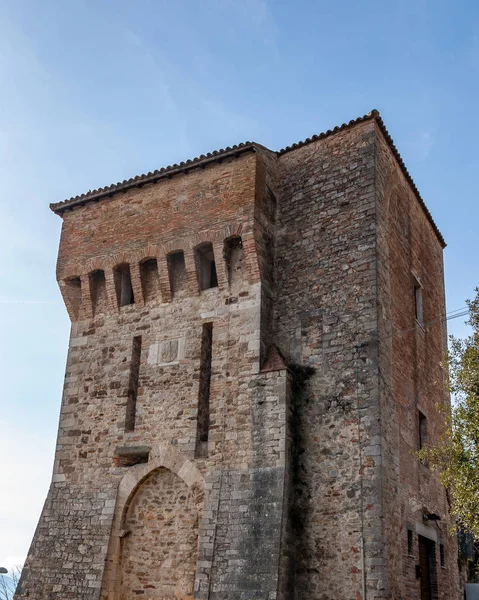 Todi Umbria Talya Ortaçağ Binalarıyla Dolu Antik Köy Manzarası Etrurya — Stok fotoğraf