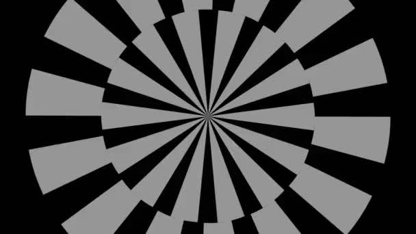 Objeto Gráfico Preto Branco Com Efeito Estroboscópico Hipnótico Que Gira — Vídeo de Stock