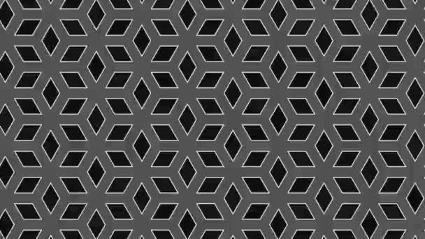 흑백의 그래픽 패턴이 스트로보와 효과를 가지고 크기는 증가하고 그것을 축소하며 — 비디오