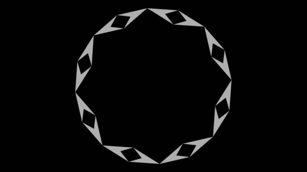 图形绘图为黑白 具有抛物面和催眠效果 同时它以16 9的视频格式顺时针旋转并增大尺寸 — 图库视频影像