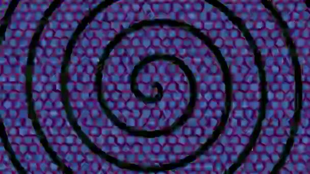 Színes Grafikus Minta Háttérben Sztroboszkópos Hipnotikus Hatással Spirális Effektussal Mozgásban — Stock videók