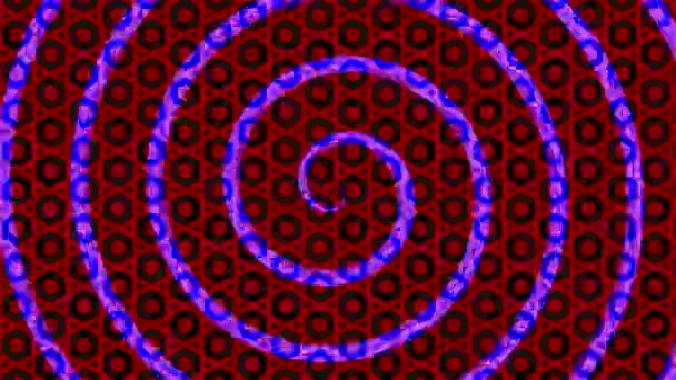 Kolorowy Wzór Graficzny Tle Efekcie Stroboskopowym Hipnotycznym Spiralnym Efektem Ruchu — Wideo stockowe