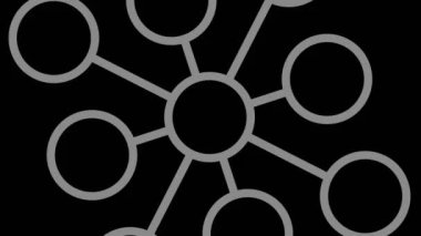 Siyah-beyaz, saat yönünde dönen, tam ekran boyutunu 16: 9 video biçiminde ortadan kaybolmaya indirgeyen, stroboskopik ve hipnotik efektli grafiksel nesne.