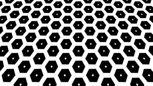 Siyah Beyaz Şekilli Grafiksel Desen Biçiminde Geometrik Şekillerden Oluşan Yukarı — Stok video