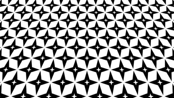 9形式の幾何学的形状で構成された 上下に傾いて動く白黒のグラフィックパターン — ストック動画