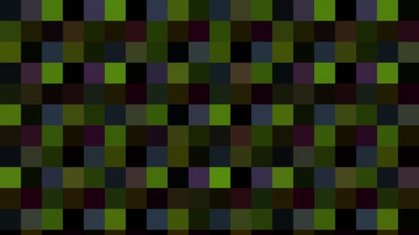 Animation abstraite en noir et blanc sur un fond minimal, avec effet mosaïque coloré, dont la taille, l'angle et l'intensité varient, au format vidéo 16 : 9 