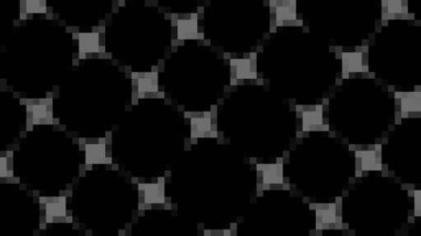 Abstract animation in black and white on a minimal background with mosaic effect, which rotates, varies in size, angle and intensity, in 16: 9 video format
