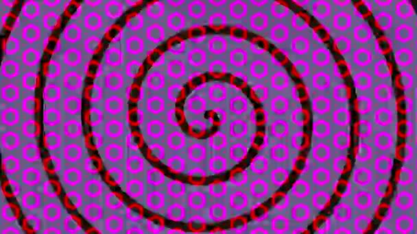 Kolorowy Wzór Graficzny Tle Efekcie Stroboskopowym Hipnotycznym Spiralnym Efektem Ruchu — Wideo stockowe