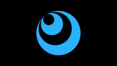 Merkezde saat yönünde dönen renkli grafik nesne, boyutu değişen, hipnotik, psikedelik ve stroboskopik bir efekte sahip bir zemin üzerinde, 16: 9 video biçiminde.