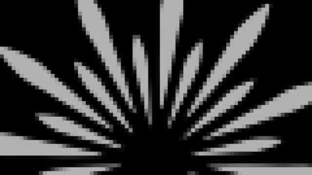 Abstract Animation Object Minimal Black White Background Mosaic Effect Which — ストック動画