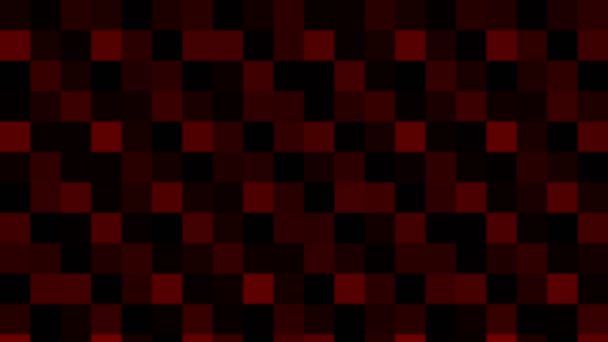 Objet d'animation abstrait sur fond noir et blanc minimal, avec effet mosaïque coloré, dont la taille, l'angle et l'intensité varient, au format vidéo 16 : 9 