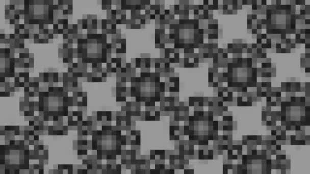 Animación Abstracta Blanco Negro Sobre Fondo Mínimo Con Efecto Mosaico — Vídeos de Stock