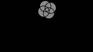 Graphic object in black and white with stroboscopic and hypnotic effect, which rotates clockwise from top left corner along the entire perimeter of the background, in 16: 9 video format