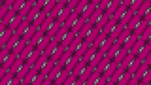 Animation colorée abstraite sur fond minimal avec effet mosaïque, qui tourne, varie en taille, angle et intensité, au format vidéo 16 : 9 