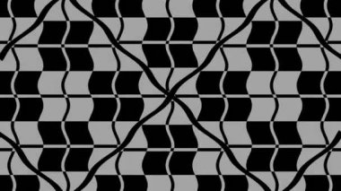 Abstract black and white animation on minimal background with wave effect, which varies in size, angle and intensity with abstract texture, in 16: 9 video format