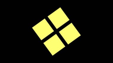 Merkezde saat yönünde dönen renkli grafik nesne, boyutu değişen, hipnotik, psikedelik ve stroboskopik bir efekte sahip bir zemin üzerinde, 16: 9 video biçiminde.