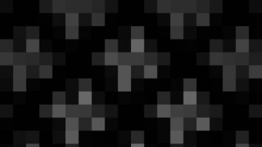 Abstract animation in black and white on a minimal background with mosaic effect, which varies in size, angle and intensity with abstract texture, in 16: 9 video format