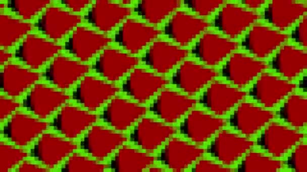 具有马赛克效果的最小背景下的彩色动画 以16 9的视频格式旋转 其大小 角度和强度各不相同 — 图库视频影像