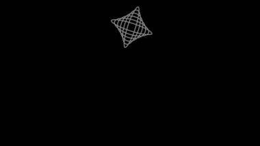 Graphic object in black and white with stroboscopic and hypnotic effect, which rotates clockwise from top left corner along the entire perimeter of the background, in 16: 9 video format
