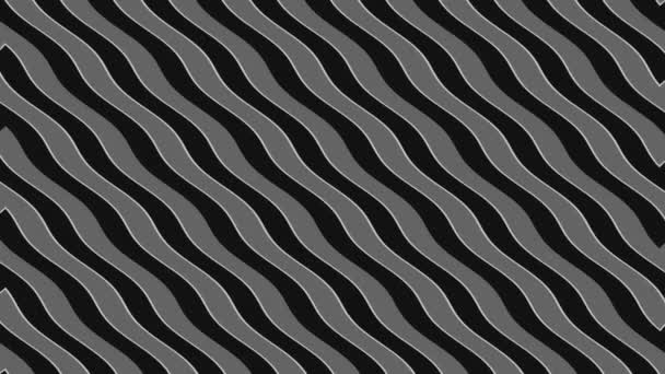 Abstraktní Černobílá Animace Minimálním Pozadí Vlnovým Efektem Která Liší Velikostí — Stock video
