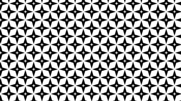 Graphic Motif Black White Moves Background Increasing Size Composed Drawings — Stock Video