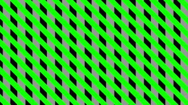 Two sets of color bars that move and oscillate with a hypnotic effect, an anchor point from top left to bottom right corner on the background, made up of different color strips.