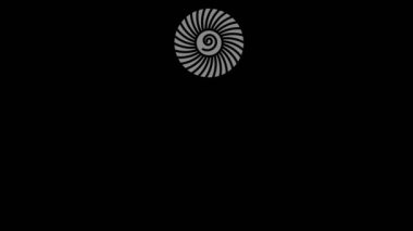 Graphic object in black and white with stroboscopic and hypnotic effect, which rotates clockwise from top left corner along the entire perimeter of the background, in 16: 9 video format