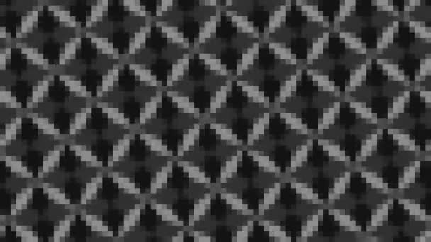 Abstraktní Animace Černobílé Barvě Minimálním Pozadí Mozaikovým Efektem Který Otáčí — Stock video