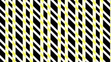 Two sets of color bars that move and oscillate with a hypnotic effect, an anchor point from top left to bottom right corner on the background, made up of different color strips.