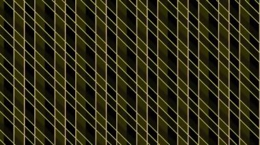 Two sets of color bars that move and oscillate with a hypnotic effect, an anchor point from top left to bottom right corner on the background, made up of different color strips.