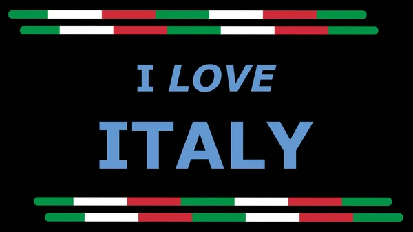 Εικονογράφηση Σλόγκαν Love Italy Πλαίσιο Minimal Φόντο Χρωματισμένο Μοντέλο Μέγεθος — Φωτογραφία Αρχείου