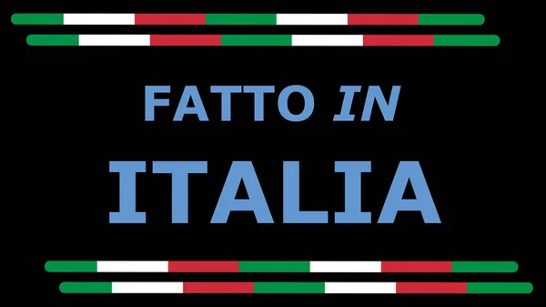 Ilustração Com Slogan Italiano Fatto Italia Com Moldura Fundo Mínimo — Fotografia de Stock